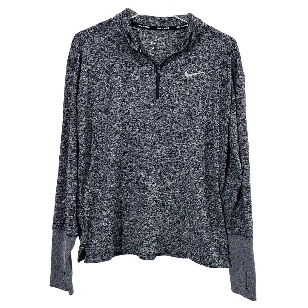 Nike Peloton 1/4 Zip Pullover Women Medium Navy Long‎ Sleeve Cycling Dri-Fit